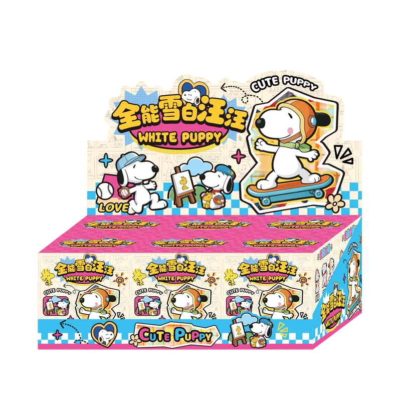 

White Puppy Series Blind Box Q Version Cartoon Cute Character Collectible Figurines Desktop Ornament Mystery Gift Box For Fans
