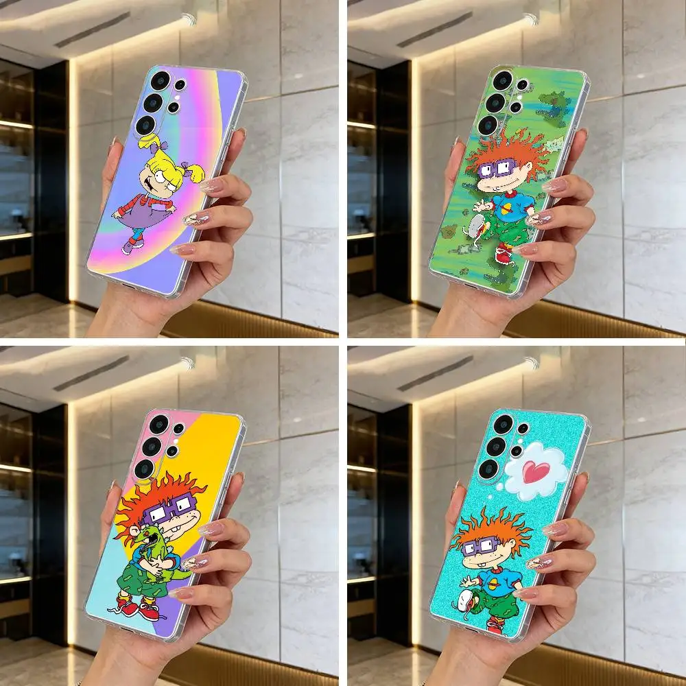Classic Cartoon Characters-R-Rugrats Clear Soft Silicone Phone Case forSamsung S25, S24, S21, S22, S23, S30, Ultra, S20, Plus