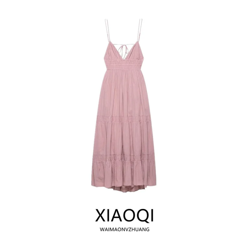 

Summer New Arrival Women's Dr Strapl V-ne Bal Gauze Dr Commute Sle No-sve Other Material 00%