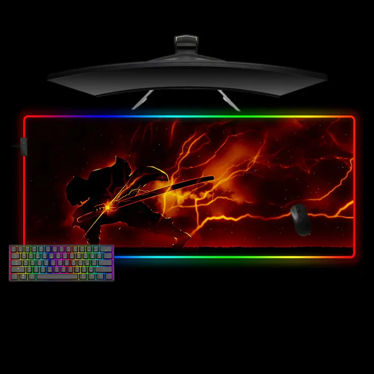 

Rgb Computer Large Anime Xxl Mouse Pad Gaming Accessories Demon Slayer Zenitsu Dark Mousepad Gamer Desk Mat Keyboard Cabinet Pc