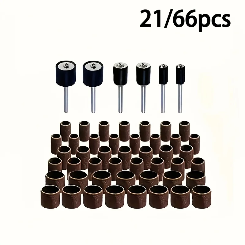 

21/66 шт., комплект шлифовальных барабанов, шлифовальная лента для рукавов Dremel, для электрической мини-угловой шлифовальной машины, шлифовальные оправки