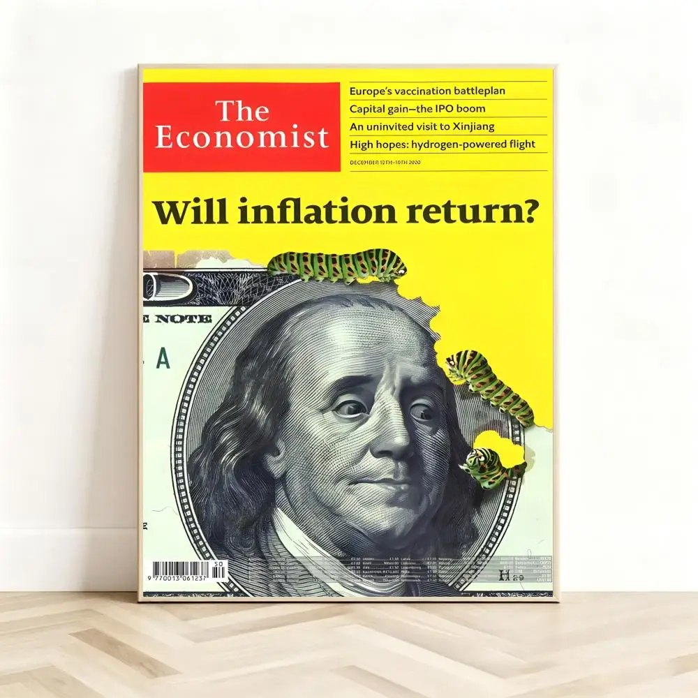 Global News Publication T-The Economist Poster Classic Self-Adhesive PP Wall Sticker for Living Room Bar Decor Gift