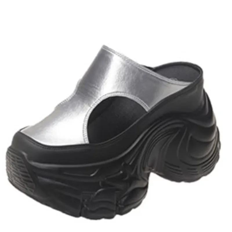 

Женские тапочки на платформе на толстом каблуке, дышащие летние сандалии, обувь без шнуровки, удобная амортизирующая мягкая кожаная обувь