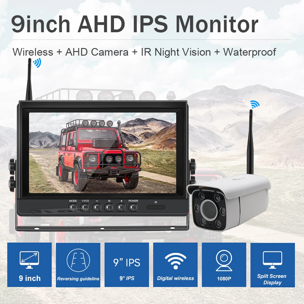 9inch IPS Screen Monitor with 1080p 30x optical zoom wireless Camera digital signal for crane/tower crane/forklift