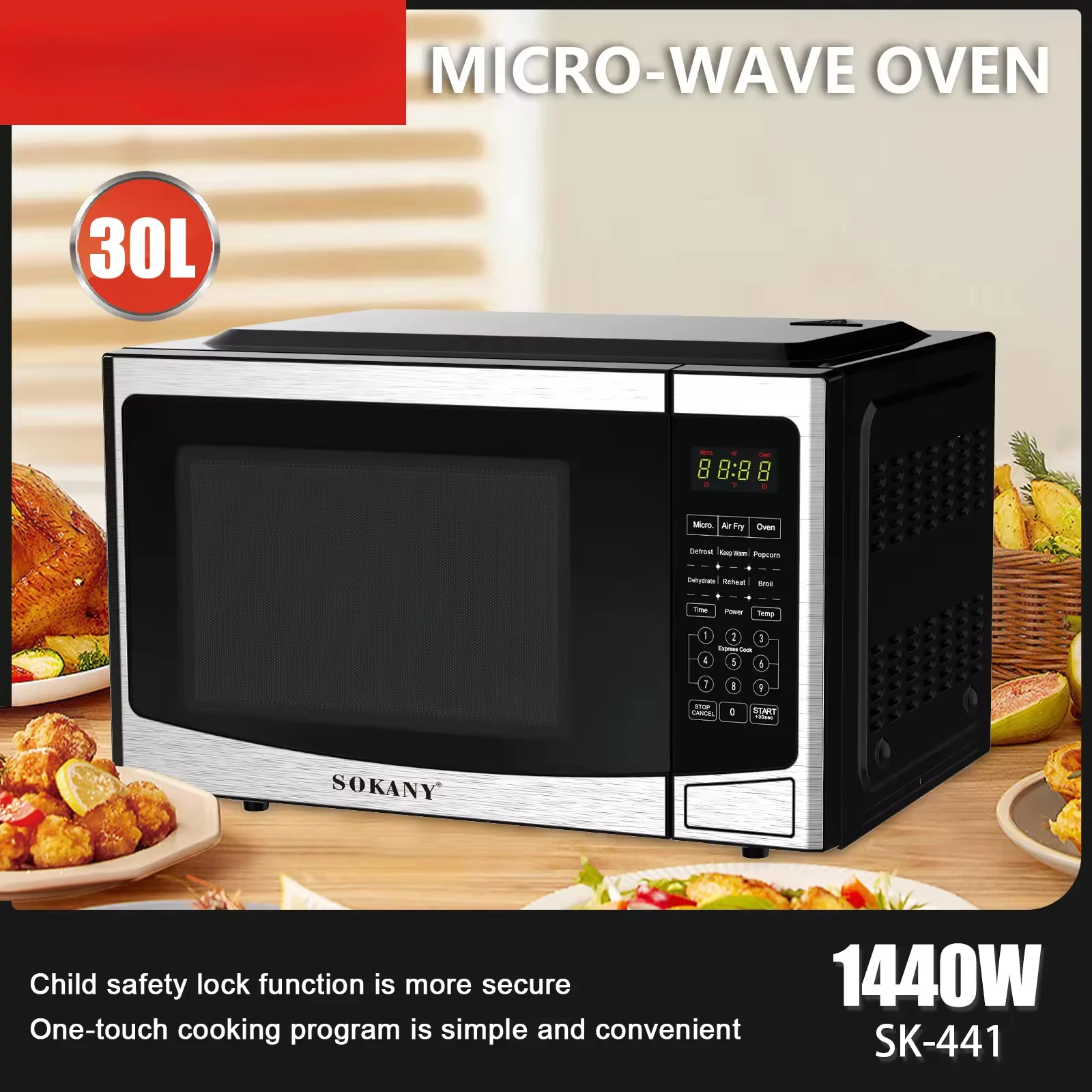 441 Factory Hot Sale Smart Microwave Oven Small Appliances 50.3x39.7x29.2cm