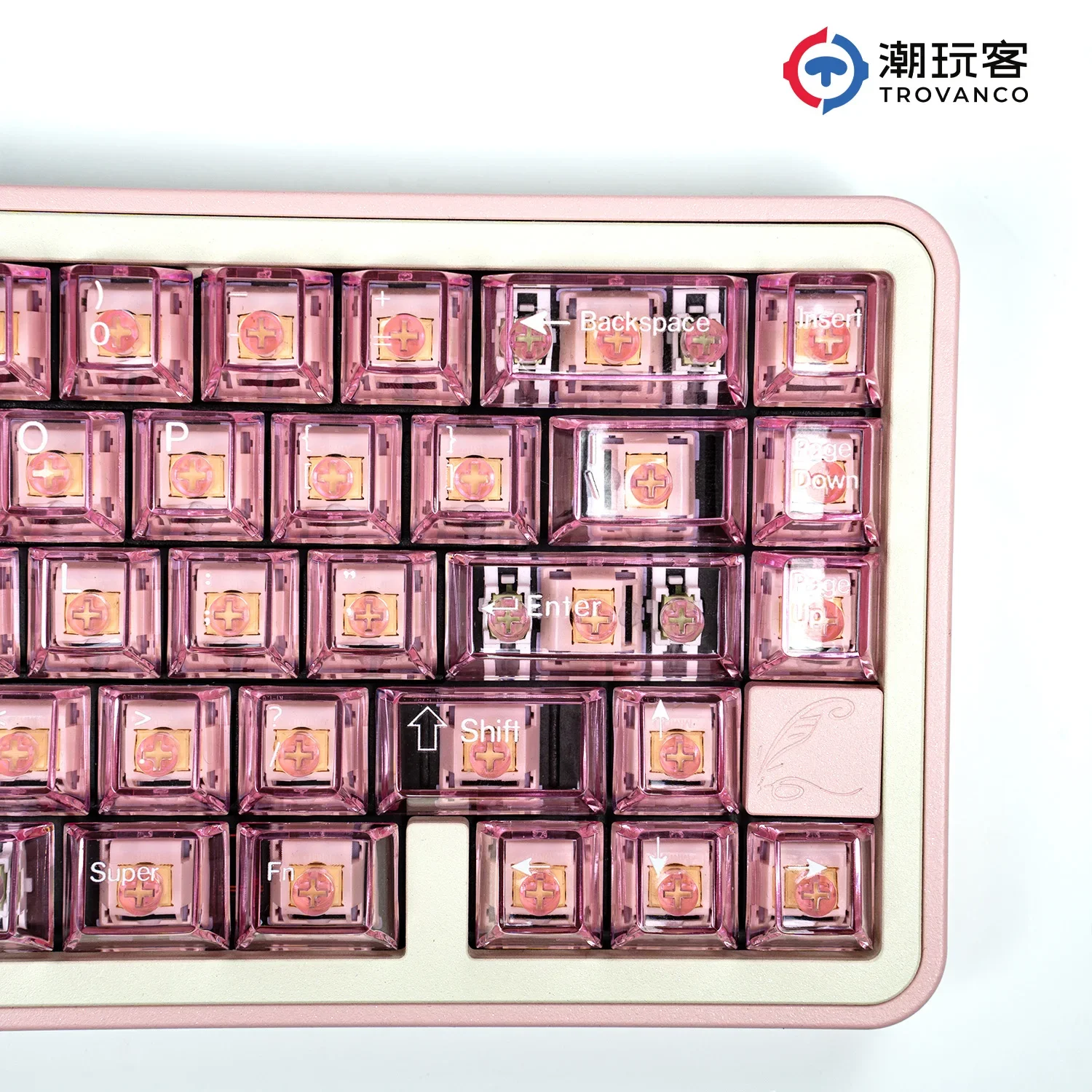 

Sakura powder keycap PBT five-sided sublimation + PC transparent keycap double spell adaptation mechanical keyboard magnetic axi