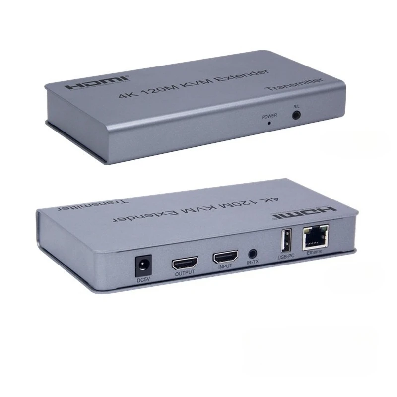 Extender HDMI RJ45 4K 120m KVM Extender with USB KVM Audio HDMI Over Cat6 HDMI KVM Ethernet Extender for USB Mouse Keyboard
