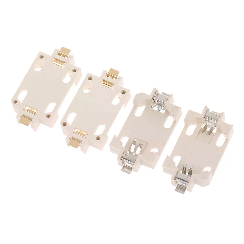 10-Pack Gold-Plated Battery Holders for CR2032/2025/BS-6 - SMD PCB Mount with Tin-Plated Contacts