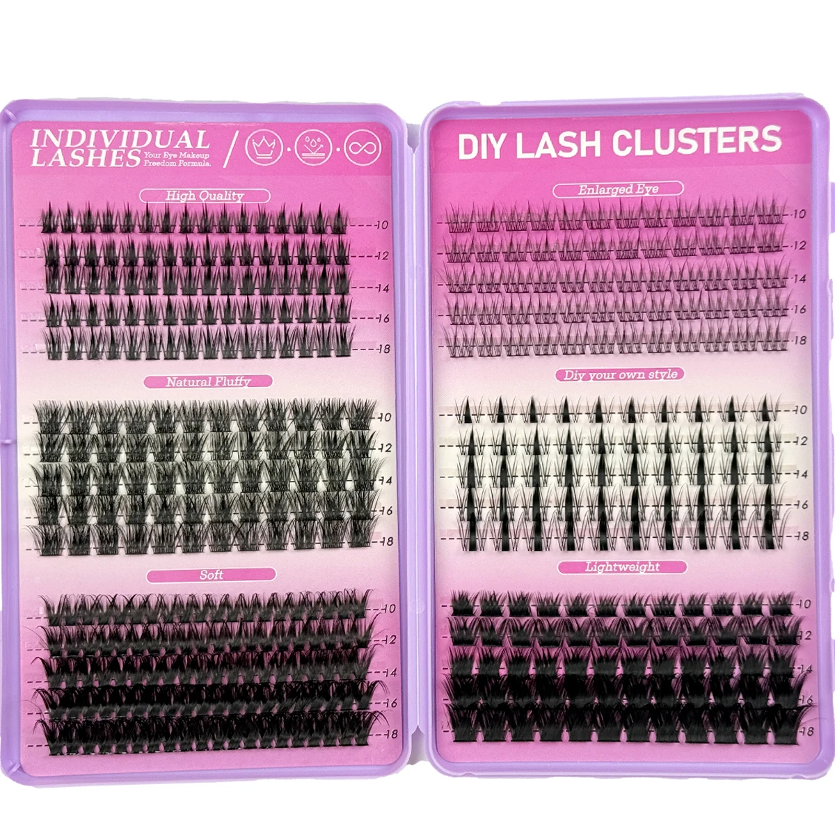 Neue 32-reihige 512-Cluster-Mix-Wimpern, natürlicher Manga-Look, DIY-Wimpernverlängerung, wiederverwendbare natürliche Wimpern – Detail 22