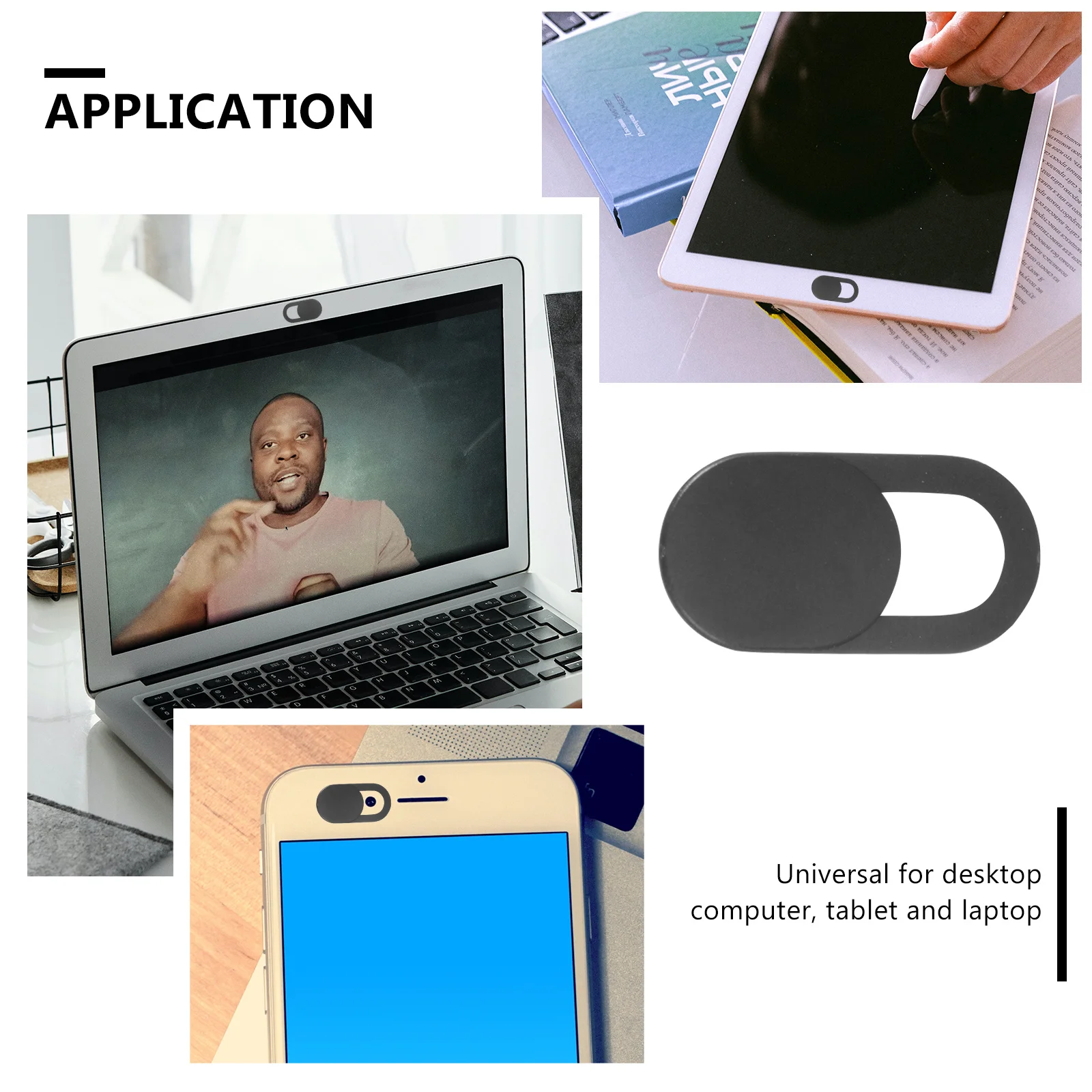 

6Pcs Webcam Cover Slide Privacy Creative Pattern Simple Slide Cover for Laptop Tablet Desktop Computer