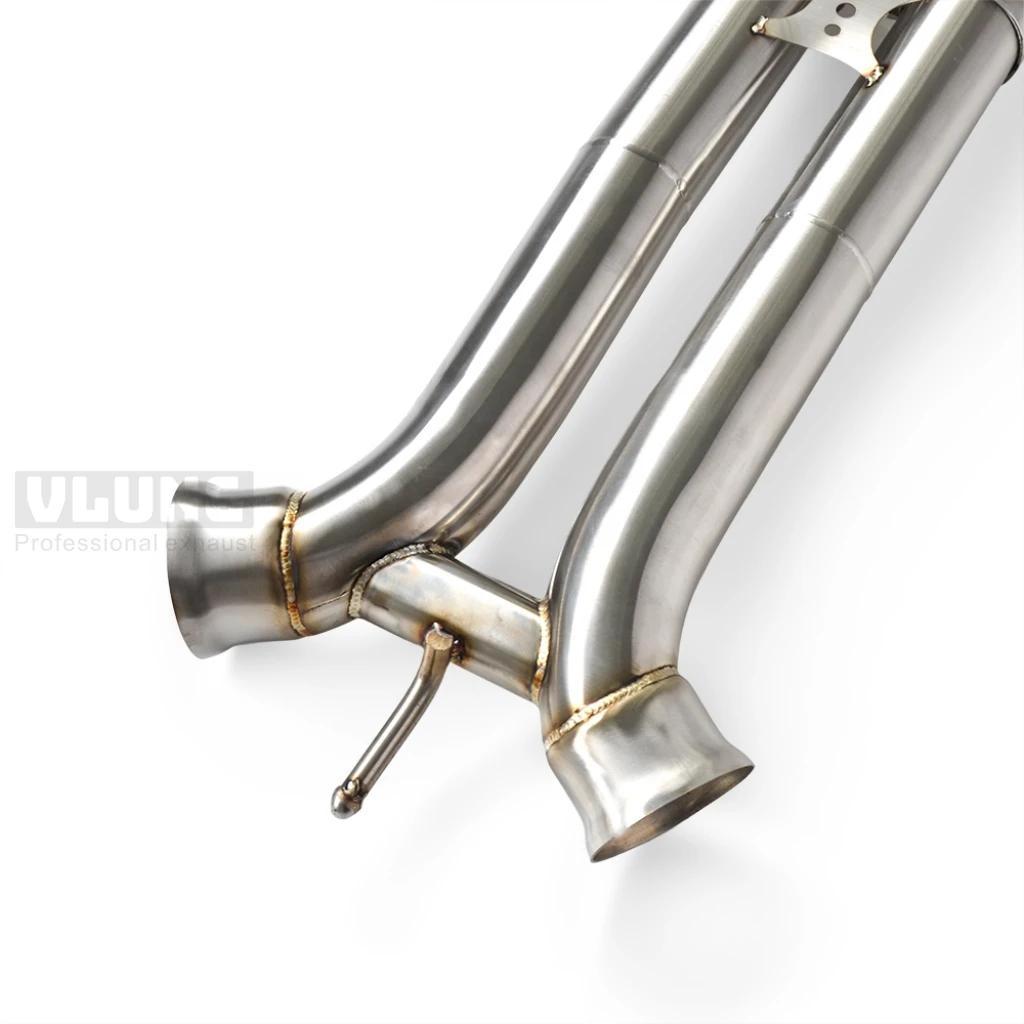 High Flow SS304 Middle Exhaust Pipe No Muffler For Porsche Panamera 971 976 2.9T 16-26 VLUNG Racing Modification Exhaust Parts