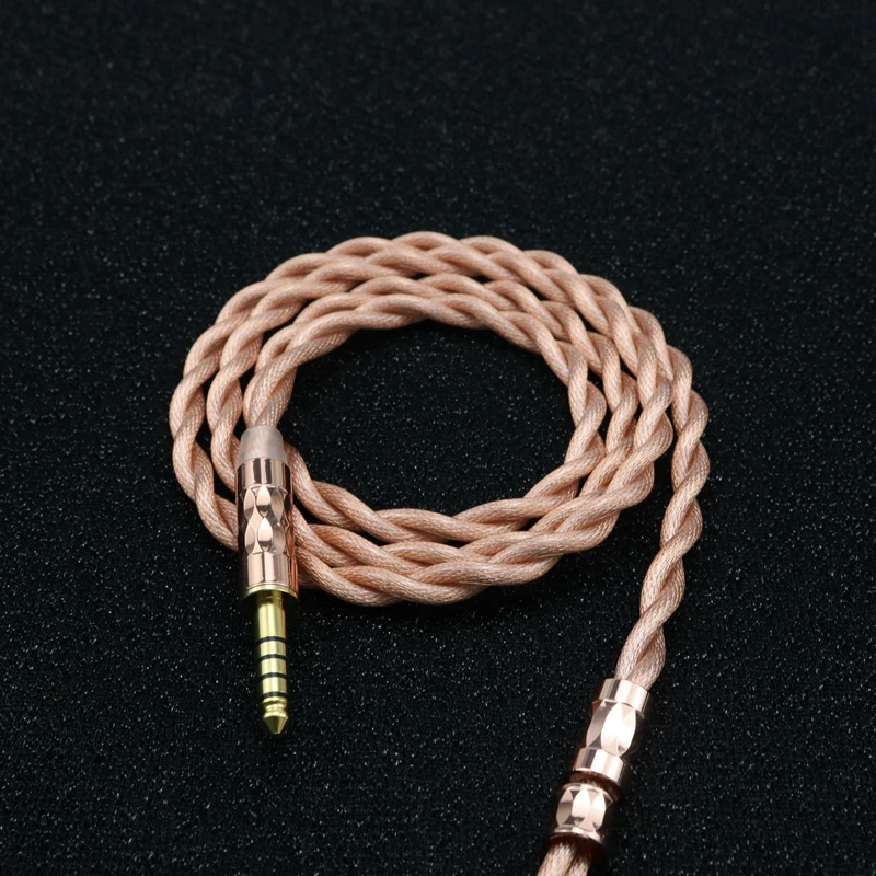 XINHS 2-Core Brown Copper Silver Mixed Coaxial HIFI Headphone Upgrade Cable 0.78mm MMCX For TINHIFI T3 Plus IEM