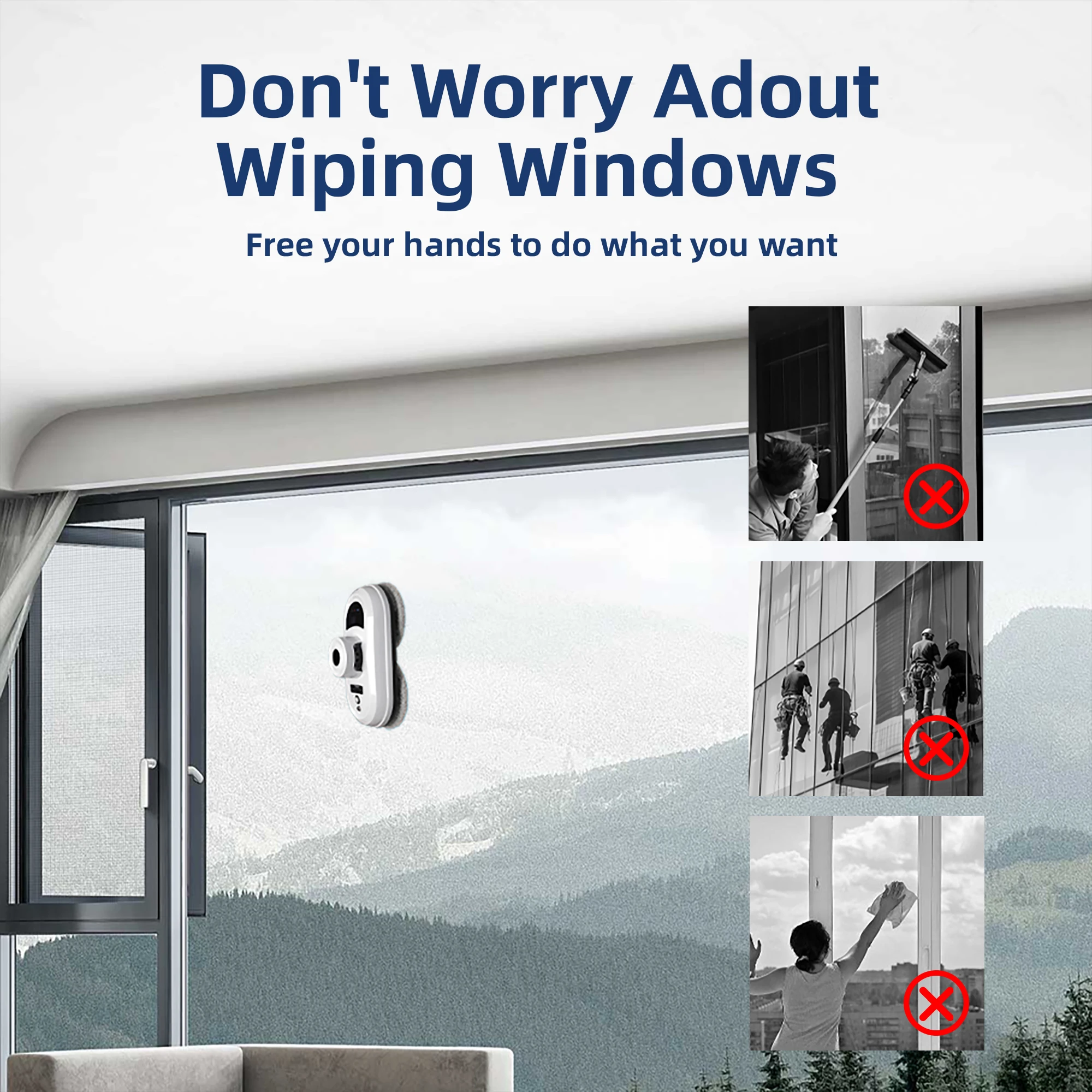 Window Vacuum Cleaning Robot Smart Window Glass Washer Electric Glass Limpiacristale Remote Control Automatic Window Cleaner