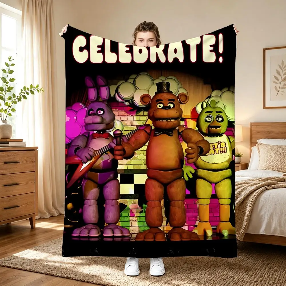 Five Nights at Freddy's Throw 240g flannel blanket, suitable for sofas, beds, offices, exquisite gift blankets