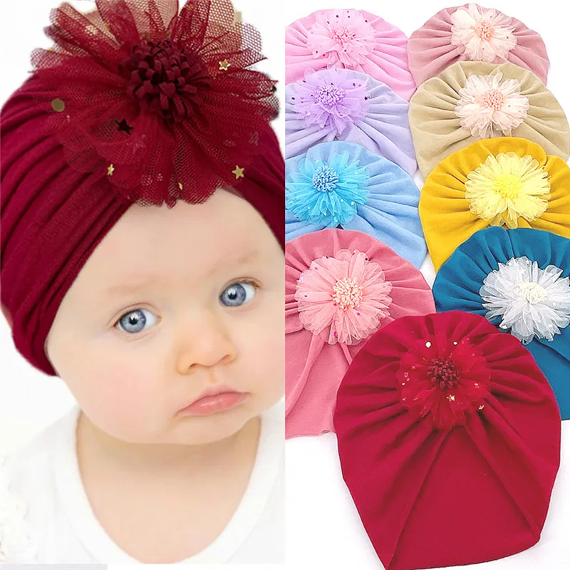 Newborn Toddler Kids Baby Girl Boy Turban Cotton Beanie Hat Winter Knot Solid Soft Cap