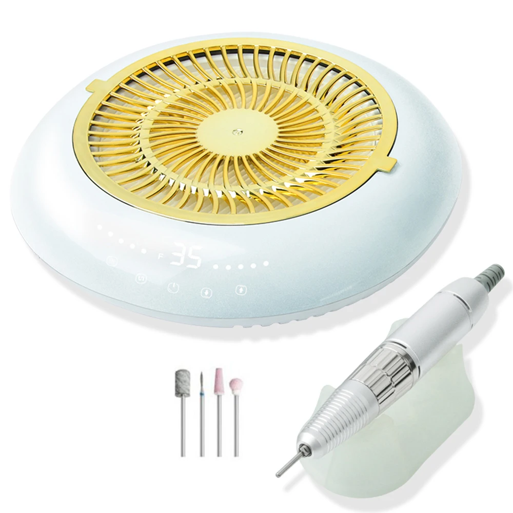

60W 35000 RPM Nail Drill Machine with Vacuum Cleaner Reusable Filter Strong Nail Dust Collector Professional Manicure Drill