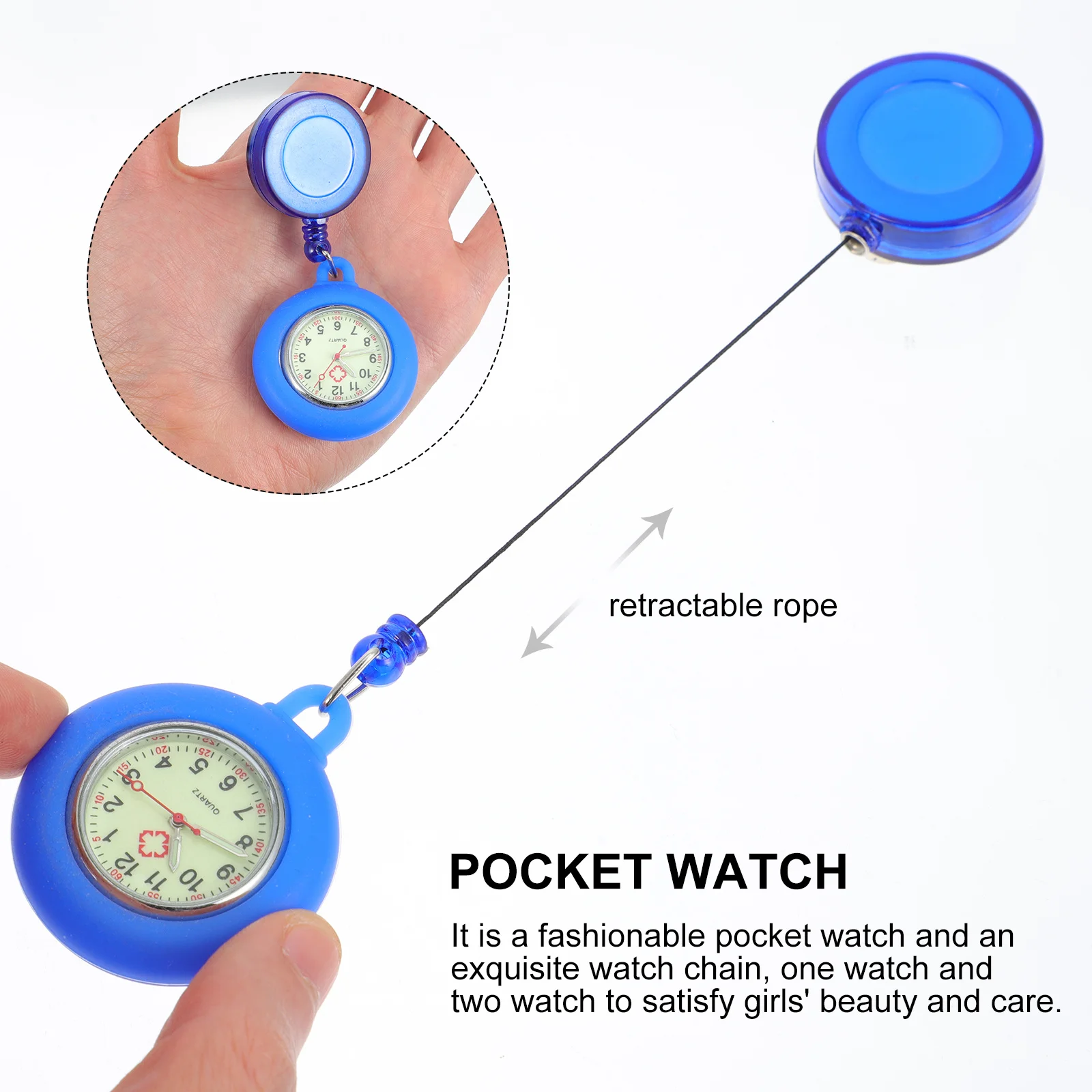 

Nurse Pocket Watch Plastic Quartz Waterproof Badge Watches for Women Portable Nurses Fob Timepiece Student Medical Accessories