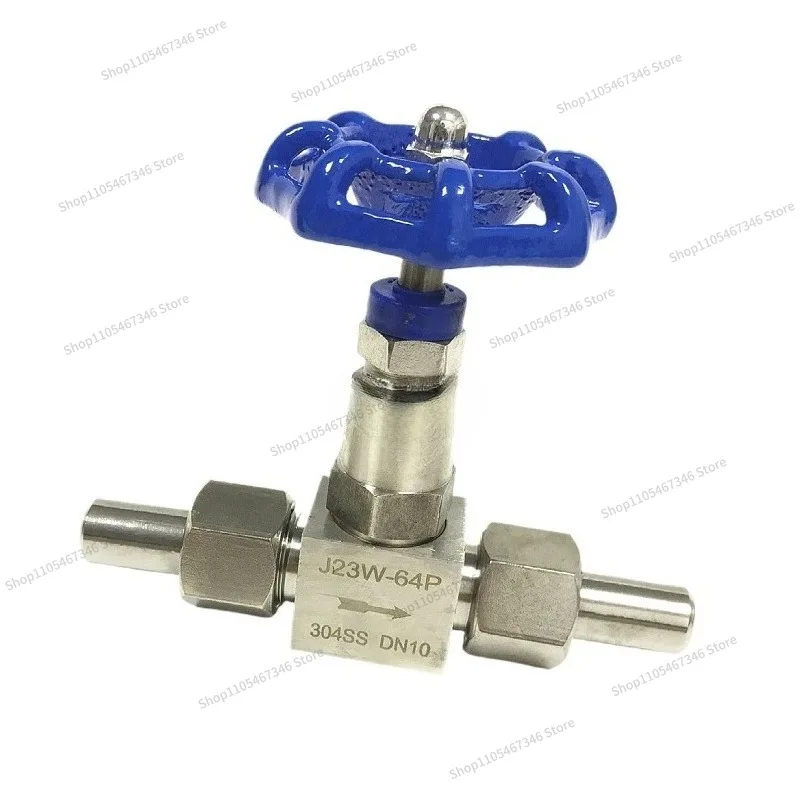 J23W-64P Needle Valve, Stainless Steel Butt Welding Needle Valve 304 Splice with Nozzle Needle Valve High Pressure Needle Valve