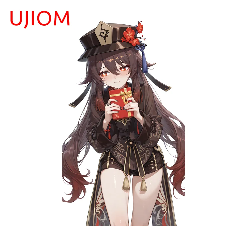 UJIOM Hu Tao Genshin Impact - Adhesivo de pared con diseño de chica hermosa, atractivo y resistente a los arañazos, adecuado para decoración de armarios