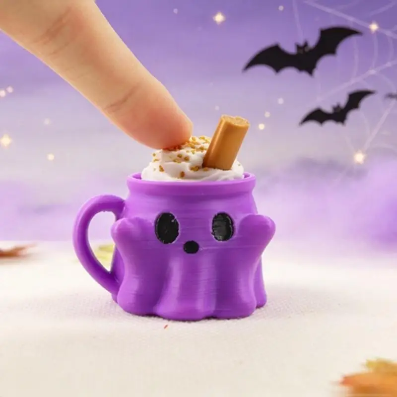 3D-Gedruckter Geister-Eiscreme-Schlüsselanhänger, Klicker-Knopf Stressabbau-Anhänger, Halloween-Dekorativer Tastenkappen-Ornament Geschenk – Detail 4