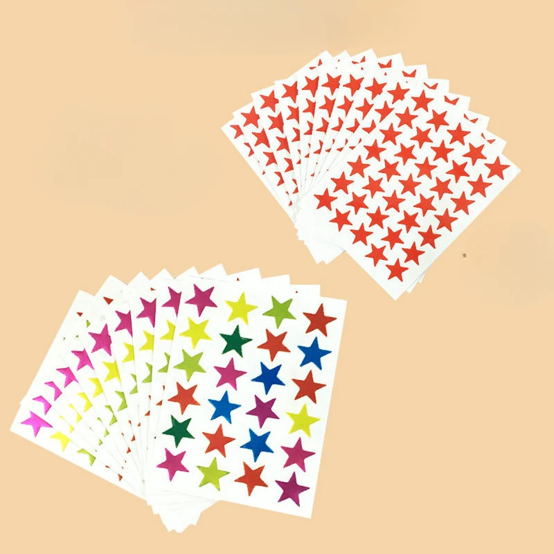 10 Sheets Star Shape Stickers Labels For School Children Cute Teacher Reward Sticker Gift Kid Stationery Sticker Back To School
