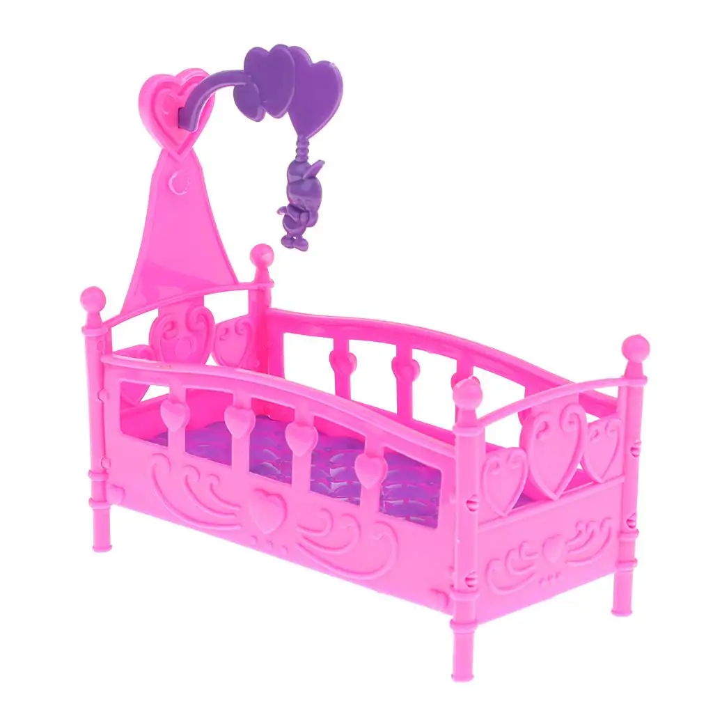 Mini Detachable Baby Bed Crib Cradle Model for Kelly Dolls House Accessories