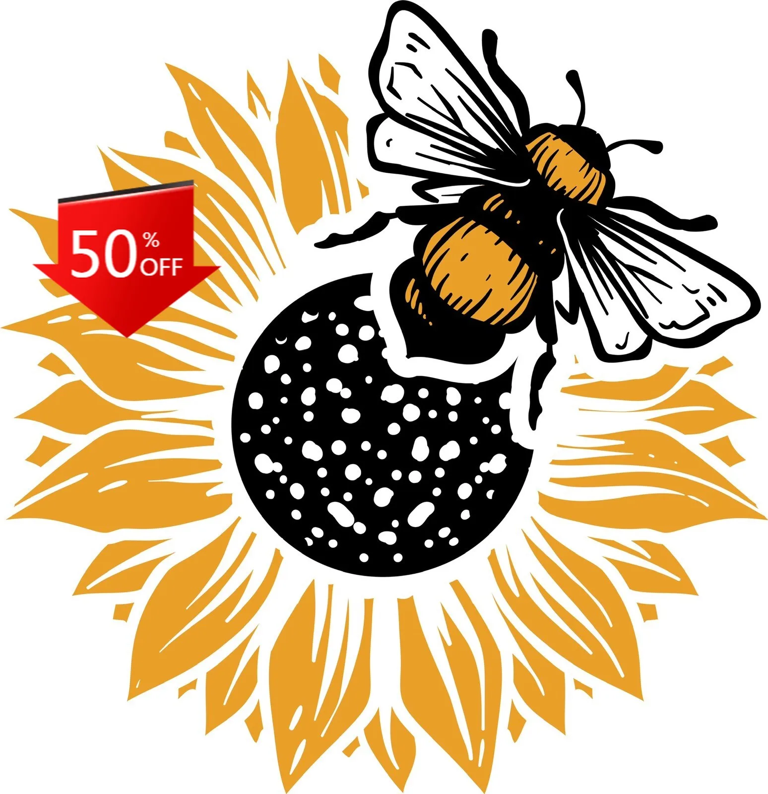 Sunflower Bee Love Hippie Cool Car Laptop Window Bumper Waterproof Vinyl Decal Decoration Cool Vintage Retro Unique Cool