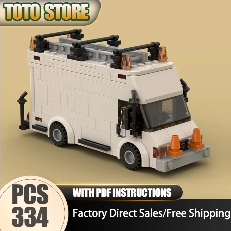 

Moc Building Blocks Modular Box Utility Van Model Technology Bricks DIY Assembly Urban Vehicle Model Construstion Gifts Toys