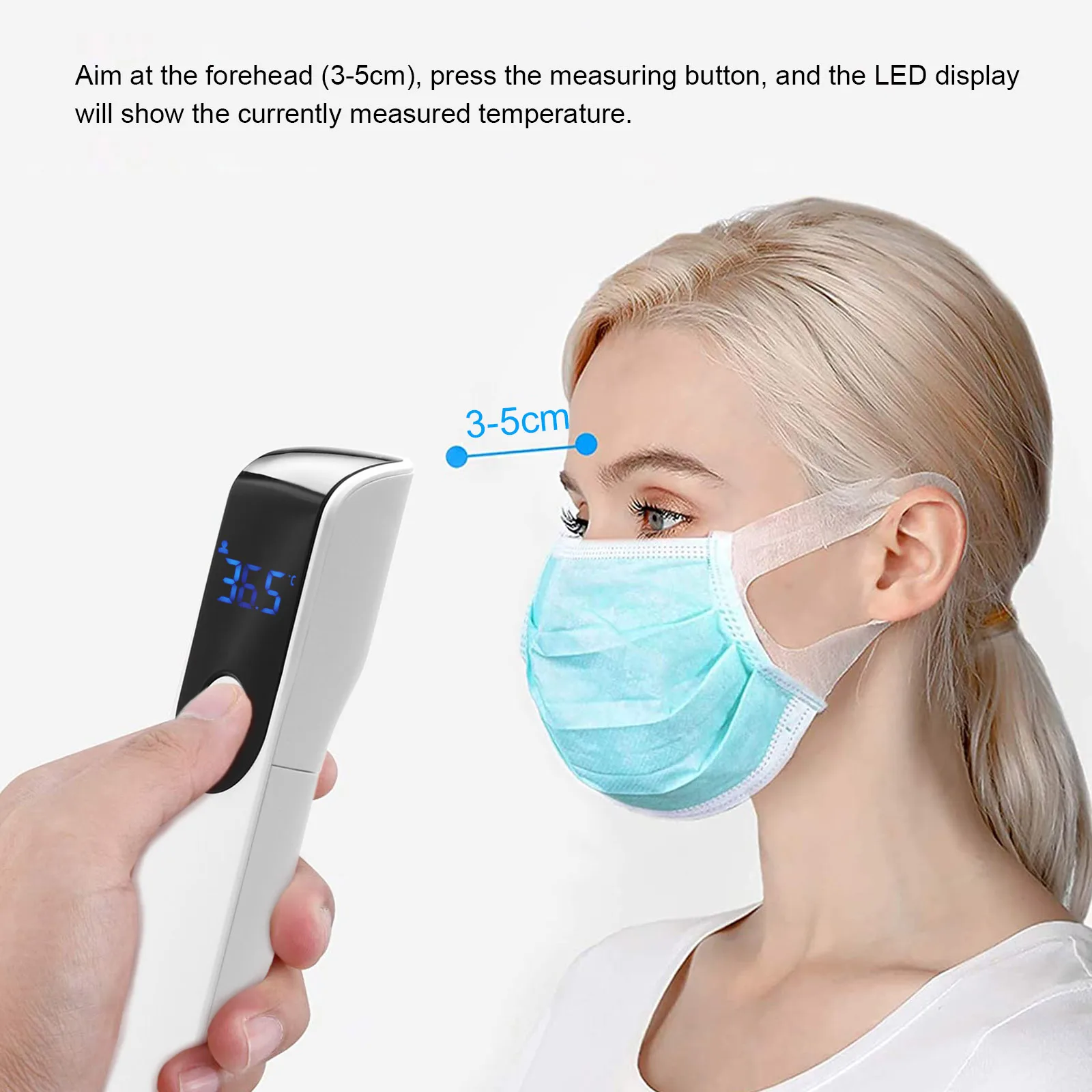 

Digital Forehead Thermometer Non-contact Infrared Thermometer Temperature Measurement with Probe Auxiliary Light