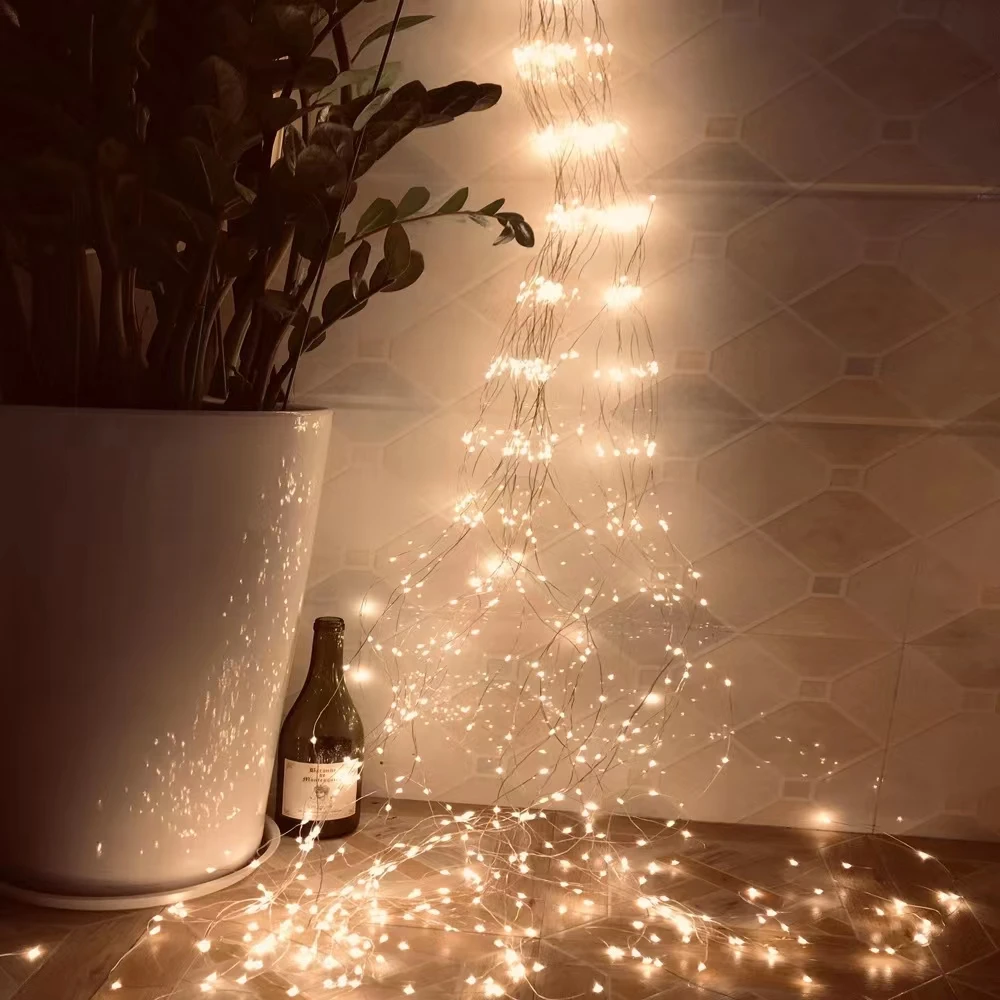 Vines Branch Solar Lamp Cooper Wire Fairy lights 10 Strings 200 LED String Lamp For Outdoor Garden Christmas Tree Decoration