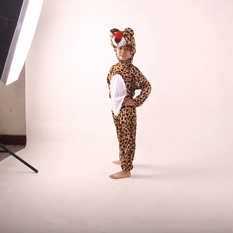 Cheetah Cosplay Costume Kids Animal Performance Clothing Children\'s Party Cartoon Jumpsuits Student Stage Drama Danceing Dress