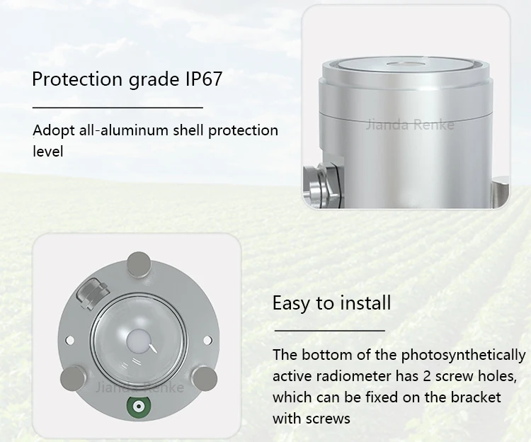 RS485 0-5v 0-10v 4-20ma Photosynthetic Active Radiation Sensor Aluminum Alloy Solar PAR Sensor