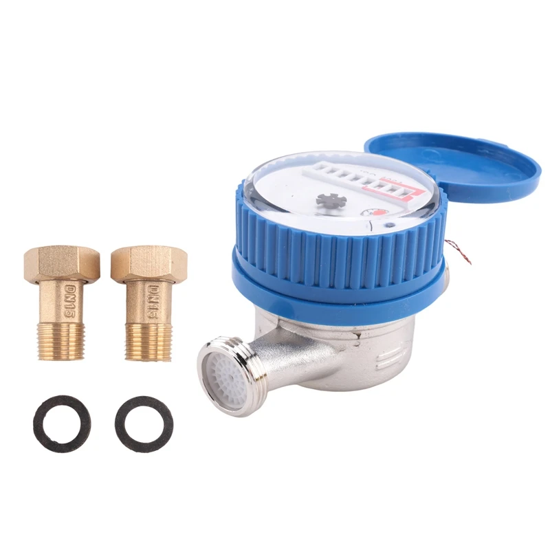 1 Piece Single Jet Water Meter Brass Water Meter Home And Garden Use Flow Water Meter Plastic