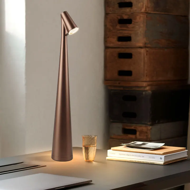 Led Modern Minimalist Rechargeable Reading Lamp, Creative Living Room Study Night Light, Top Touch Switch, Three-Color Dimming, Ambient Desktop Decorative Lamp, Suitable for Bedroom, Study, Etc. Decorative Lighting.