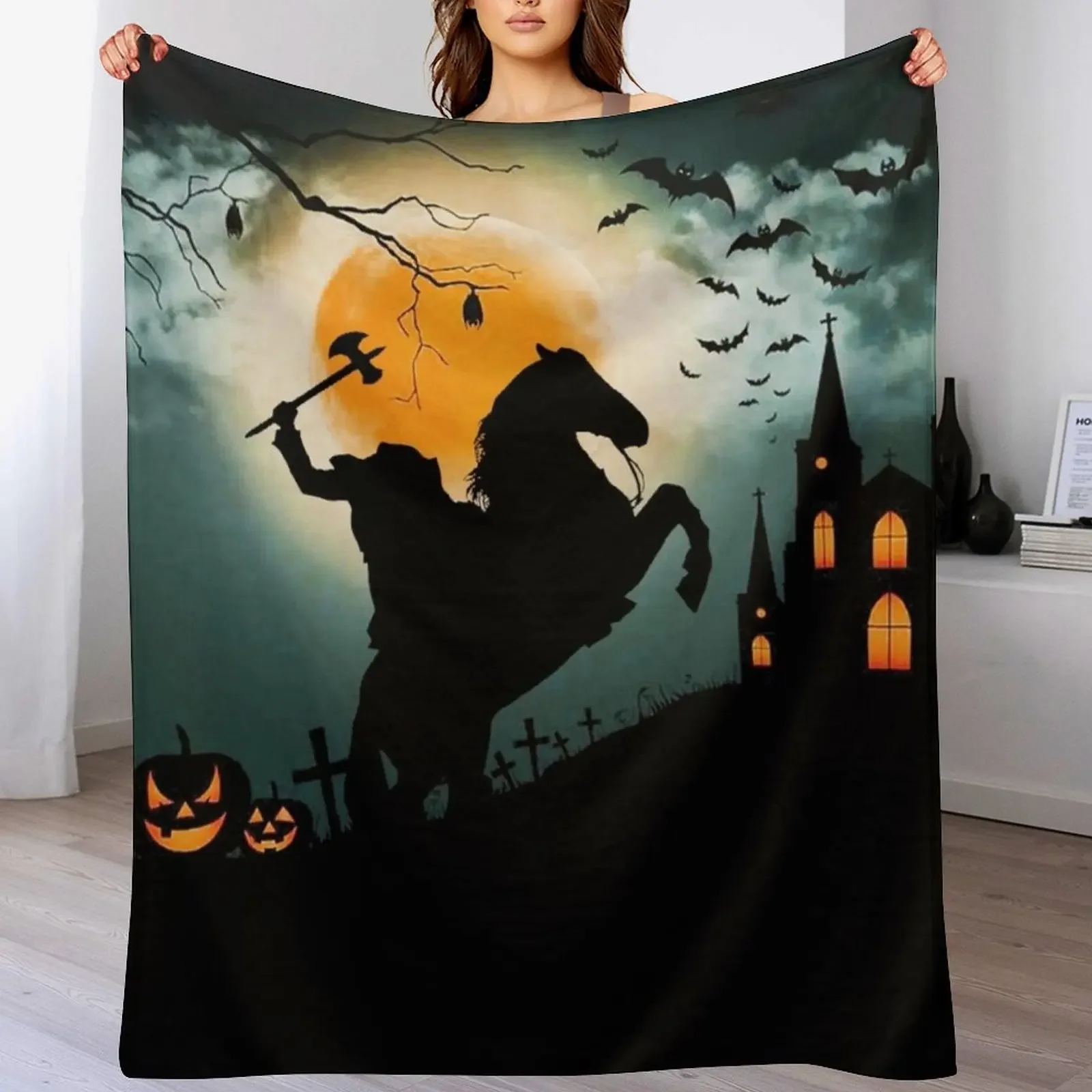 New Headless Horseman Throw Blanket Cozy Sofa Blanket for TV Watching Napping