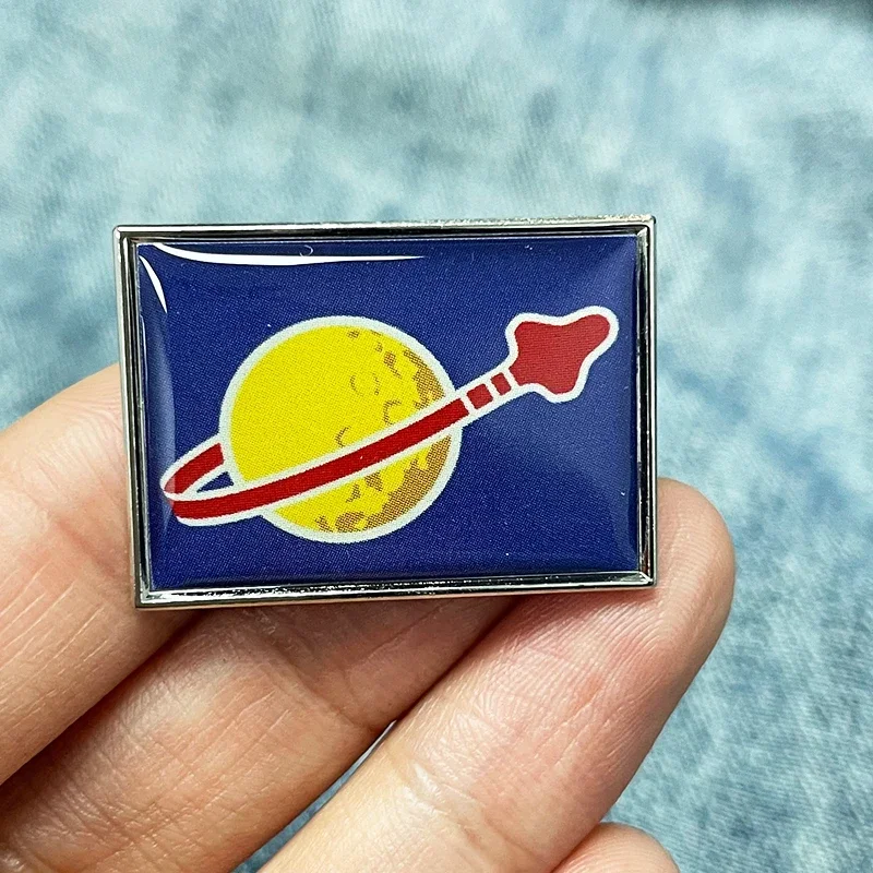 Danemark ge à épingle en émail avec logo de l'espace classique, Blue Slnegoing, LEG0