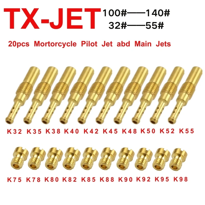 10/20 PCS Für NSR KSR PE PWK PWM Keihin OKO KOSO CVK Motorrad Vergaser Düse Hauptdüse und Langsam/pilot Jet Set Ersatz