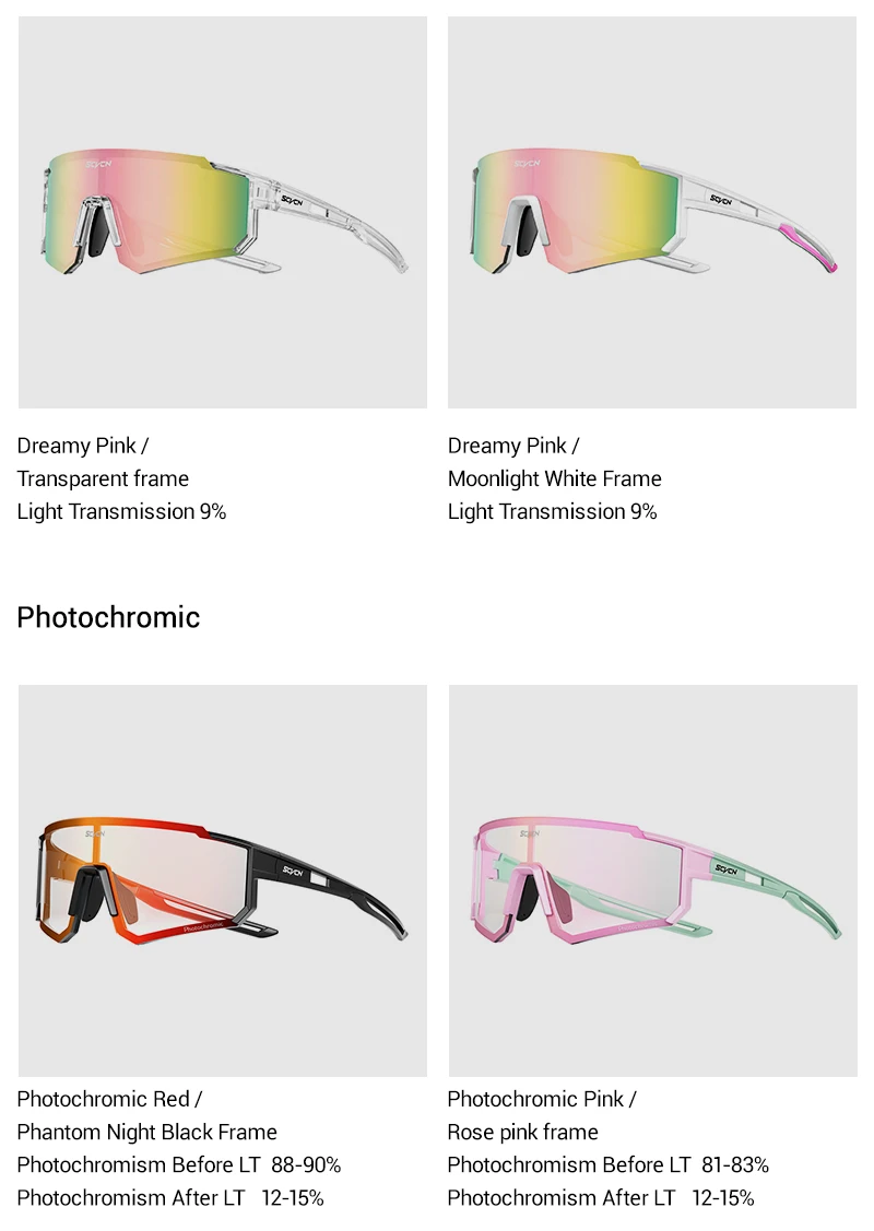 SCVCN Süße Rosa Fahrradbrille, Fahrrad-Fotozubehör, Golf-Okulare, Camping-Sonnenbrille, UV400 Outdoor-Sportausrüstung – Detail 20