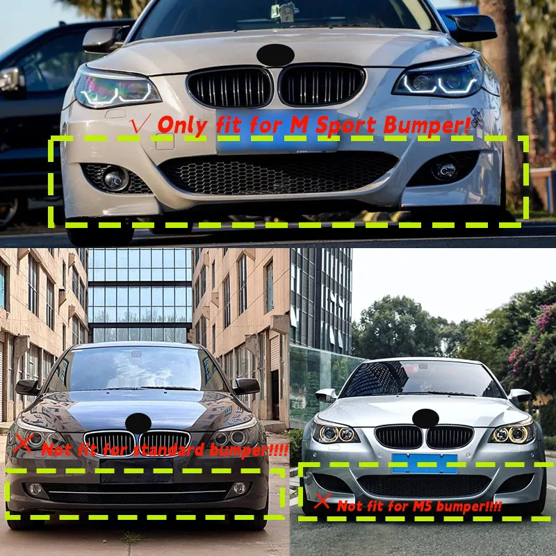 

Car Front Bumper Lip Diffuser Splitters Body Kit Aprons Cover Guard Trim For BMW 5 Series E60 E61 M Sport Bumper 2005-2010