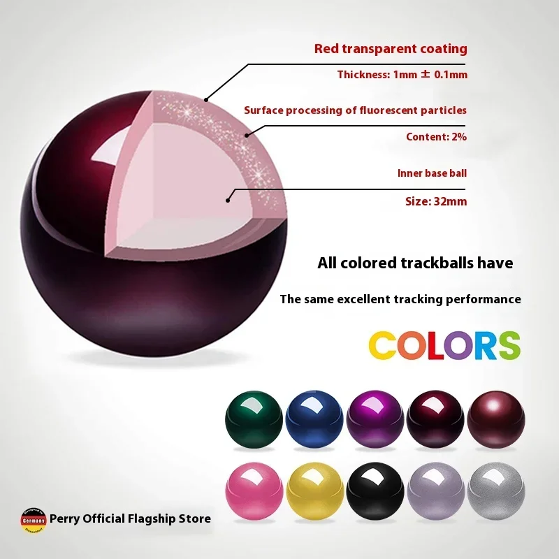Perixx303 Trackball 34mm Detachable Mouse Trackball 570ergo Drawing Mouse Ball Customise Computer Gamer Accessories Gifts