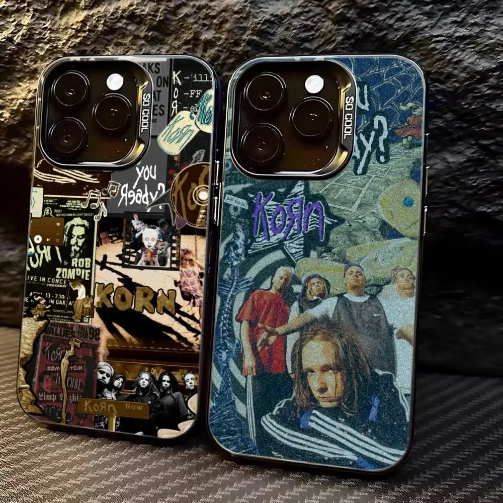 

K-Korn Hot Rock Band Phone Case For iPhone 17,16,15,14,13,12,11 Plus,Pro Max,XS,Colorful Silver Black Cover