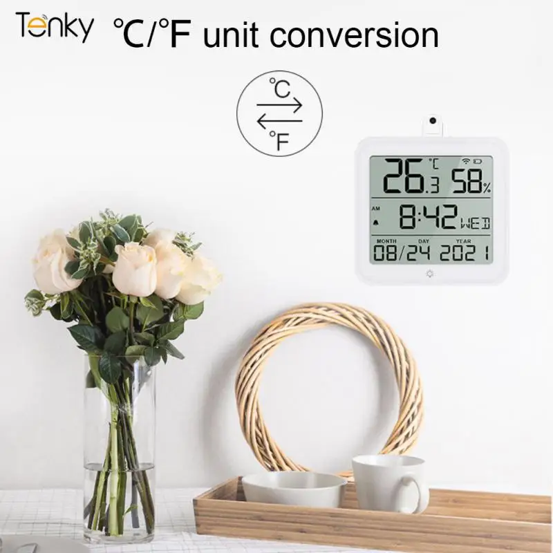 

Thermometer Detector Remote Control Smart Life Temperature Humidity Sensor Tuya Voice Control Indoor Hygrometer Tuya Wifi Indoor