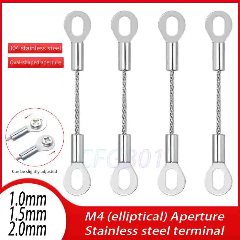 

1Pcs 304 Stainless Steel Wire Rope Cable Clamp Ferrule End Stop for Picture Hanging Hooks Ceiling Light Fixing Buckle 1-2mm