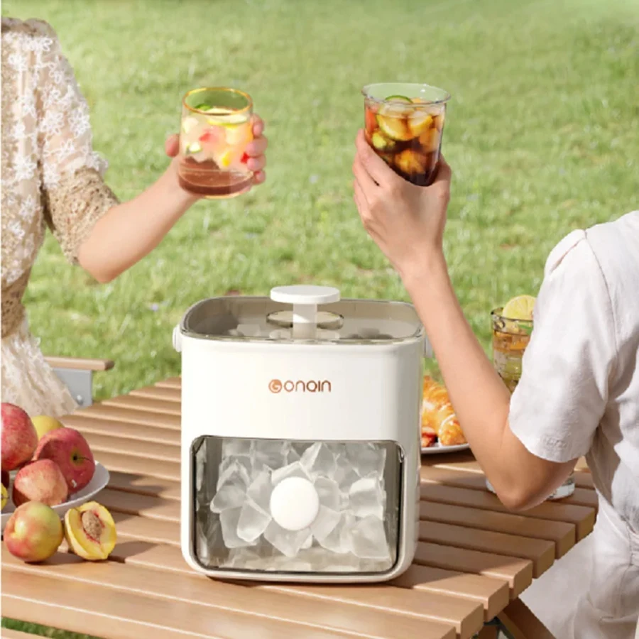 48-Grid Ice Maker Food-Grade Summer Double-Layer Design Ice Mold Easy-Press Lid Home Ice Storage Box