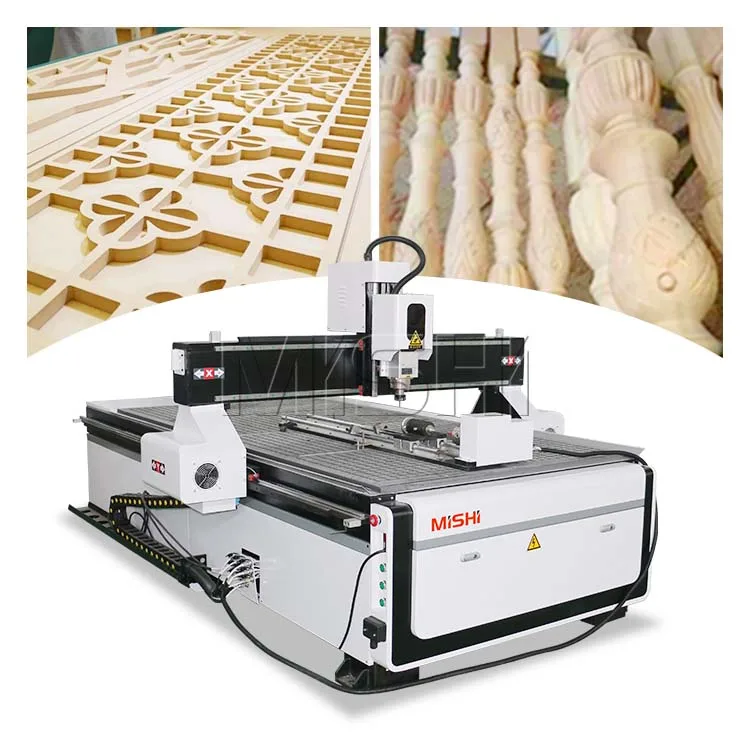 MISHI cnc wood router machine 4 axis with 6kw spindle 3d engraving and milling cnc router carving machine