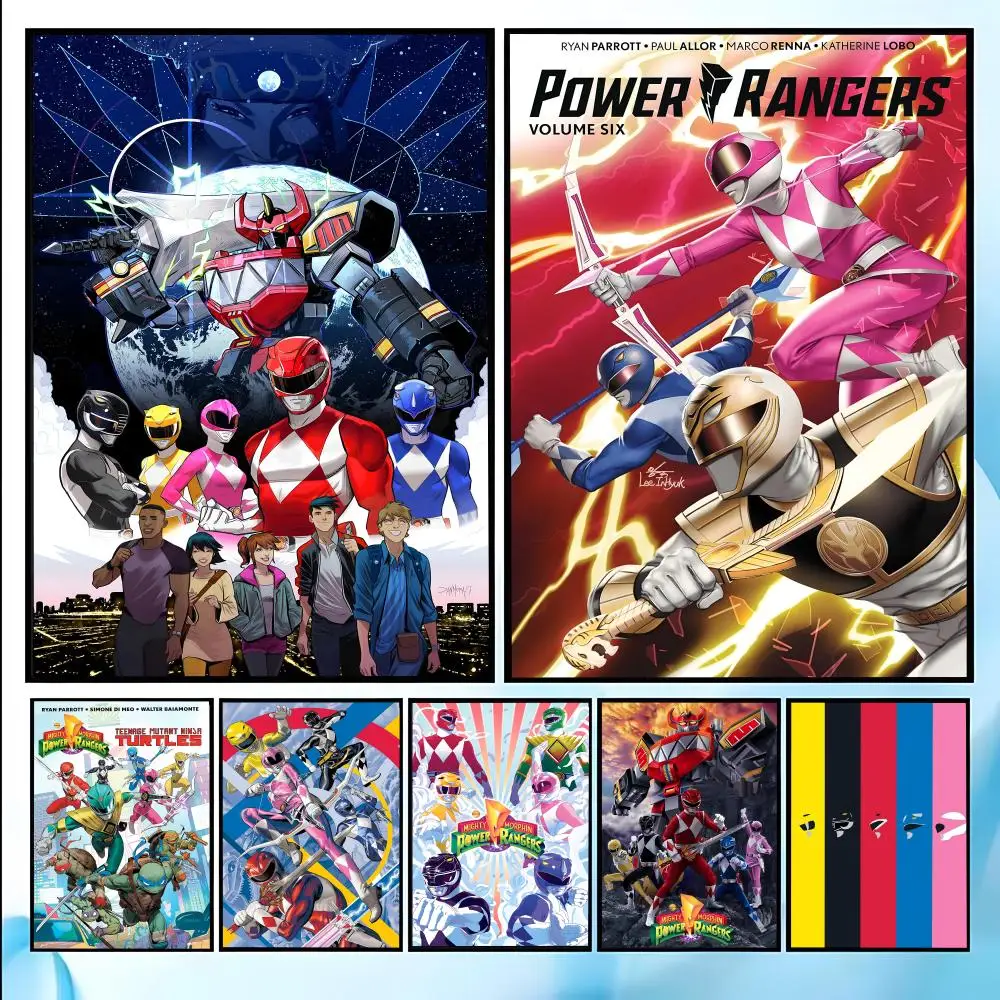 Affiche TV M-Mighty Morphin Power Rangers, Art HD, autocollant mural imperméable, décoration esthétique pour la maison, le salon, la chambre à coucher, le bar