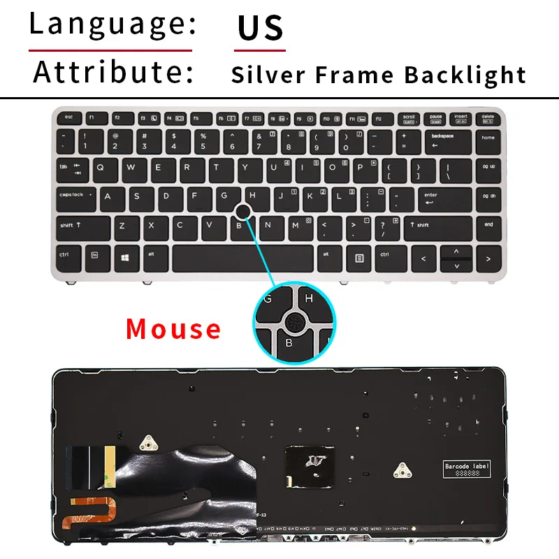 New US Russian Laptop Keyboard Backlight For HP EliteBook 740 G1 740 G2 745 G1 745 G2 750 G1 750 G2 840 G1 840 G2 850 G1 850 G2