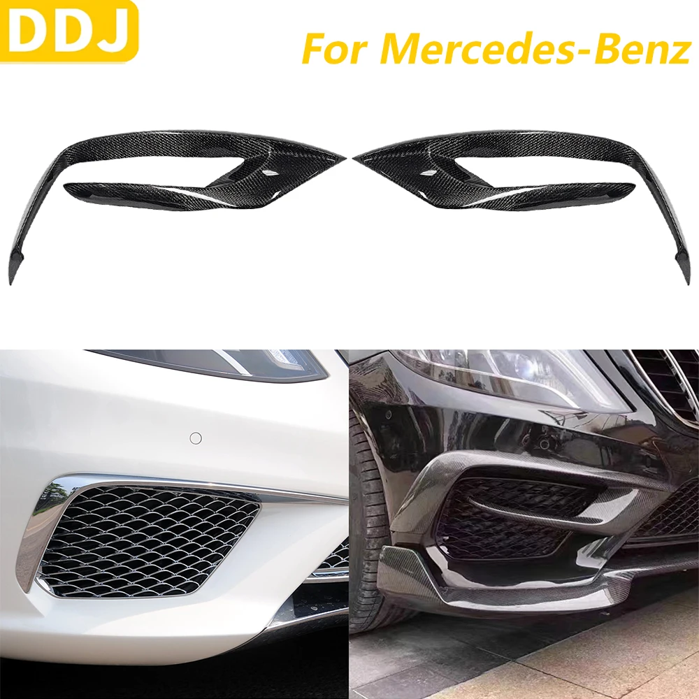 

Для Mercedes-Benz S-Class W222 S63 AMG 2014-2016 передний бампер из углеродного волокна, противотуманные фары, вентиляционный разветвитель ​ Модификация автомобильных аксессуаров