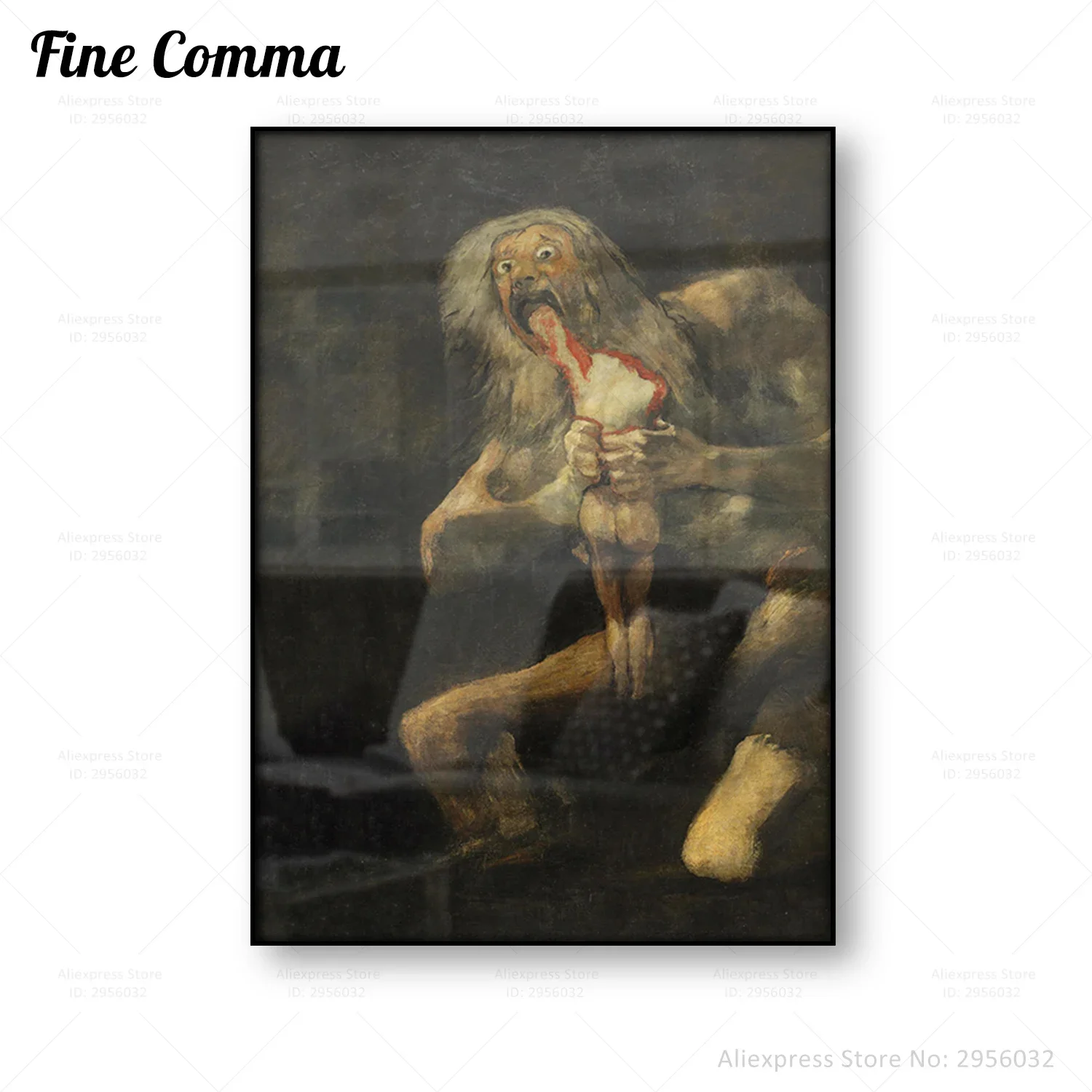 Saturn Devouring His Son Francisco Goya Vintage, Print Art Canvas Poster,Living Room Decor, Home Wall Picture