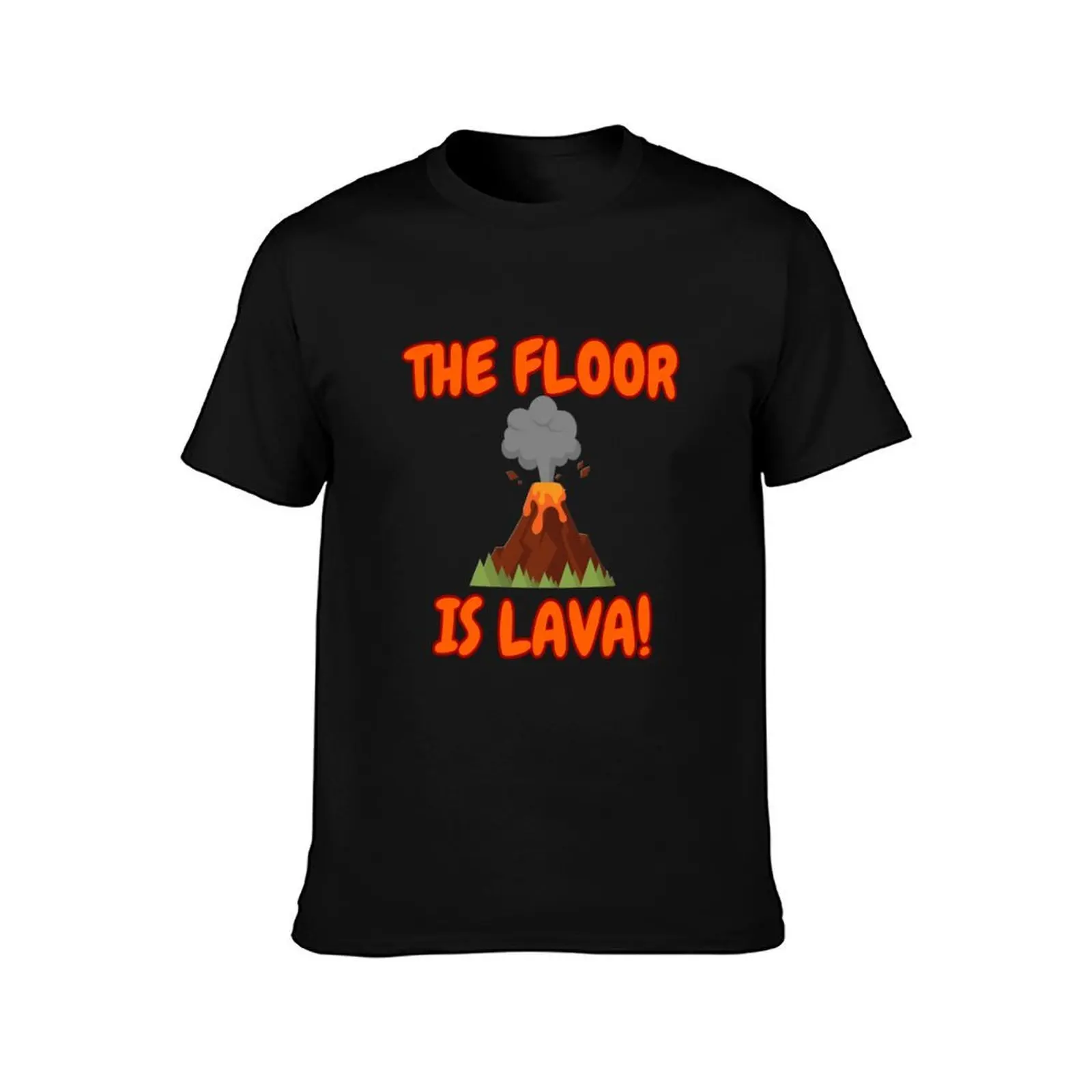 The Floor is Lava T-Shirt, Summer Casual Cotton Tee, Oversized Streetwear Tops, Vintage Graphic Print, Loose Fit Short Sleeve